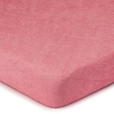 Cearșaf de pat 4Home din frotir, roz, 90 x 200 cm