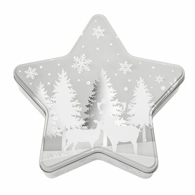 Altom Weihnachtliche Blechdose Silver Christmas tree, 23 x 22 x 6 cm