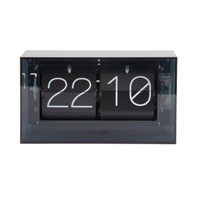 Karlsson 5976BK Designowe zegary ścienne/stołowe zfunkcją przewracania, czarne, 21 cm