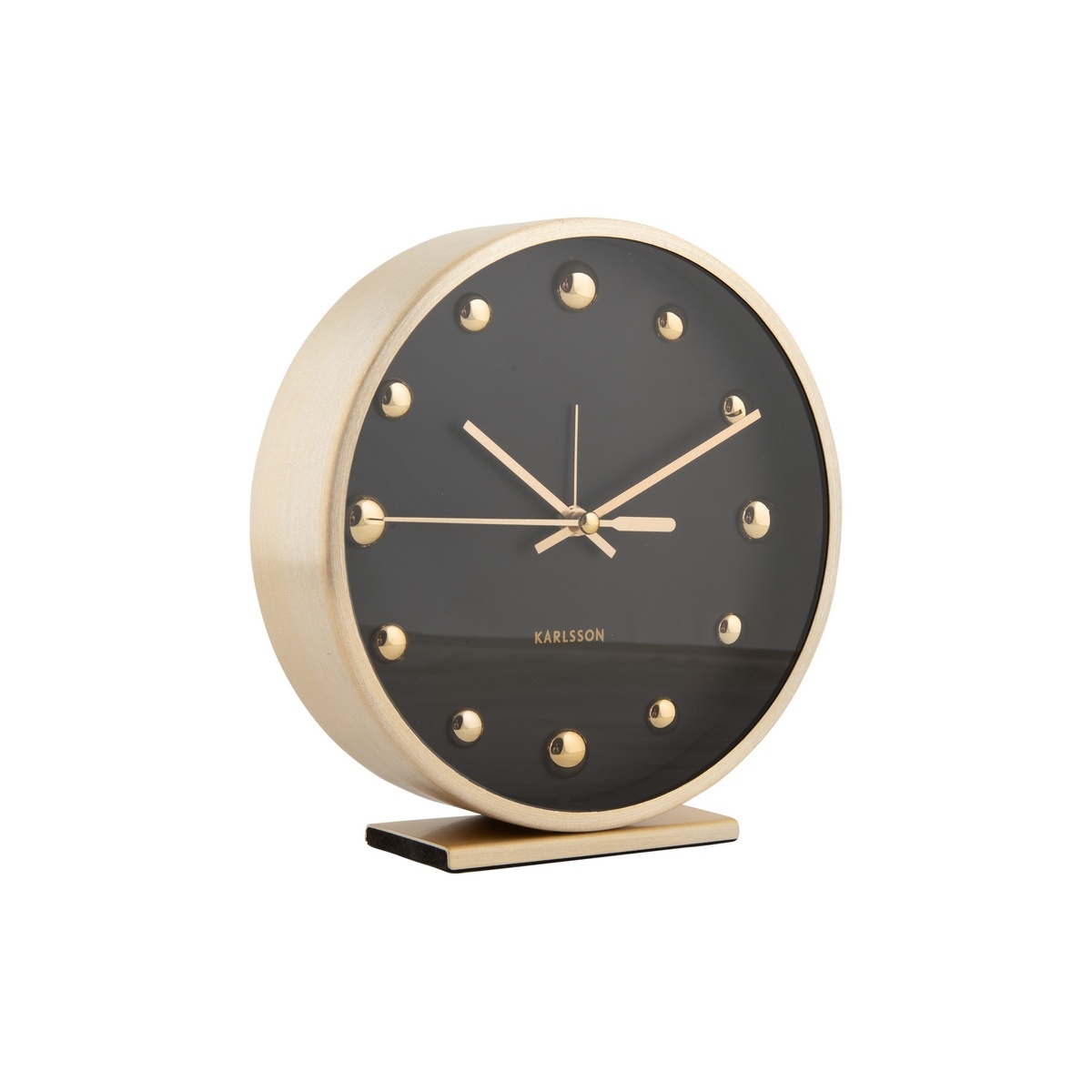Karlsson 5970BK dizájner asztali óra/ébresztőórafekete, átmérő 16 cm